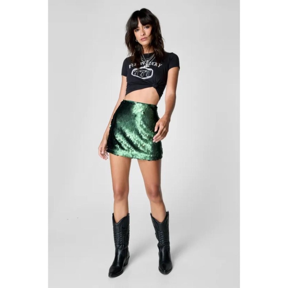 Nasty Gal Disc Sequin Mini Skirt NWT‎ - Picture 8 of 8